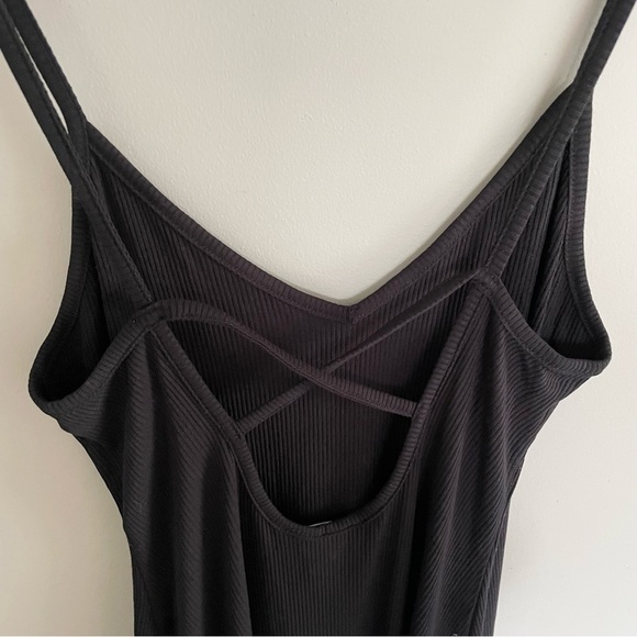 NWOT | Black | Ribbed | Fitted | Low Back | Crisscross | Mini Dress | Size Small - Picture 5 of 8